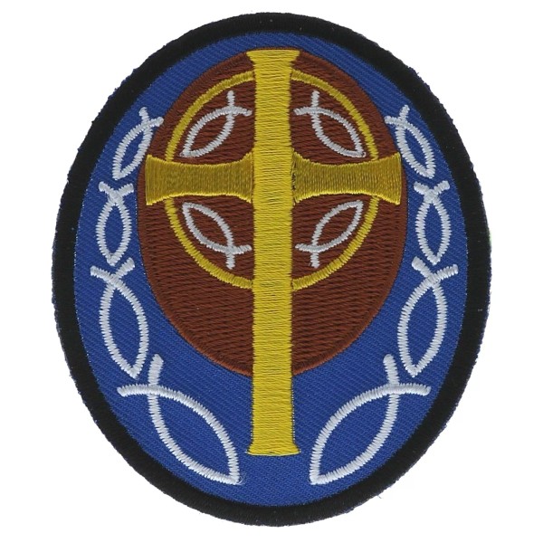 Jesus Ichthys Fish Tribal Cross Christian 3 inch Patch PW