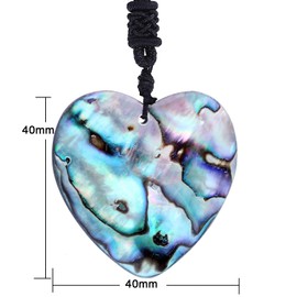 Nupuyai Natural Abalone Shell Necklace for Women, Colourful Abalone Jewellery Pendant with Adjustable Cord 18 - 25 Inches, Nylon abalone bowl Nylon, abalone shell shell