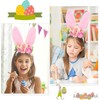 Rabbit Headband with Flower，Rabbit Ears Floral Spring Hair Accessories for