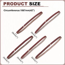 HARFINGTON 1 x 42 Inch Sanding Belts, 25 Pcs 80/120/150/240/400 Grits Aluminum Oxide Belt Sander Abrasive File Belt for Woodworking, Metal Polishing, Knife Sharpener