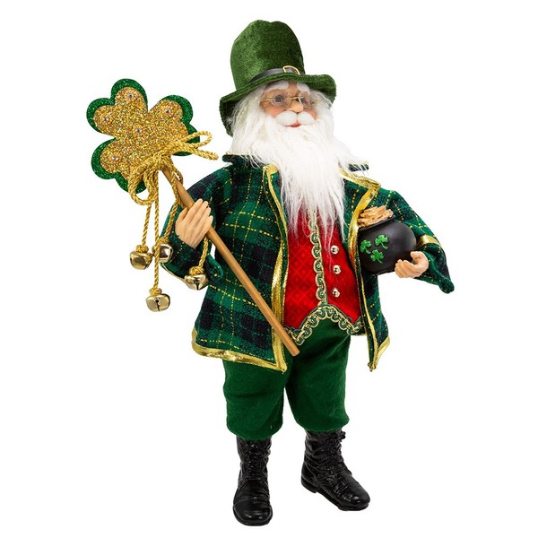 Kurt S. Adler 18" Kringle Klaus Irish Santa with Staff