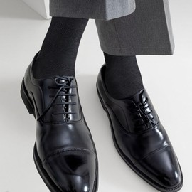 YUEDGE Basic Men's Socks Black Classic Patterned Dress Socks Anti Smell Cooling Mid Calf Bamboo Socks For Men Size 9-12 Uk, Multipack, 5 Pairs