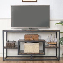 TV Stand for 50 55 60 Inch TV, Entertainment Center, Console Table With Storage Shelves
