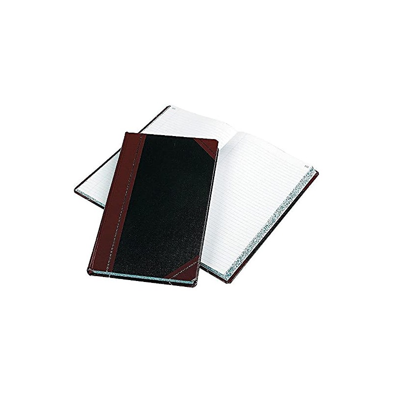 Boorum & Pease 9300R Account Book,Record-Ruled,300 Pages,14-1/8-Inch x8-5/8-Inch,Black/Red