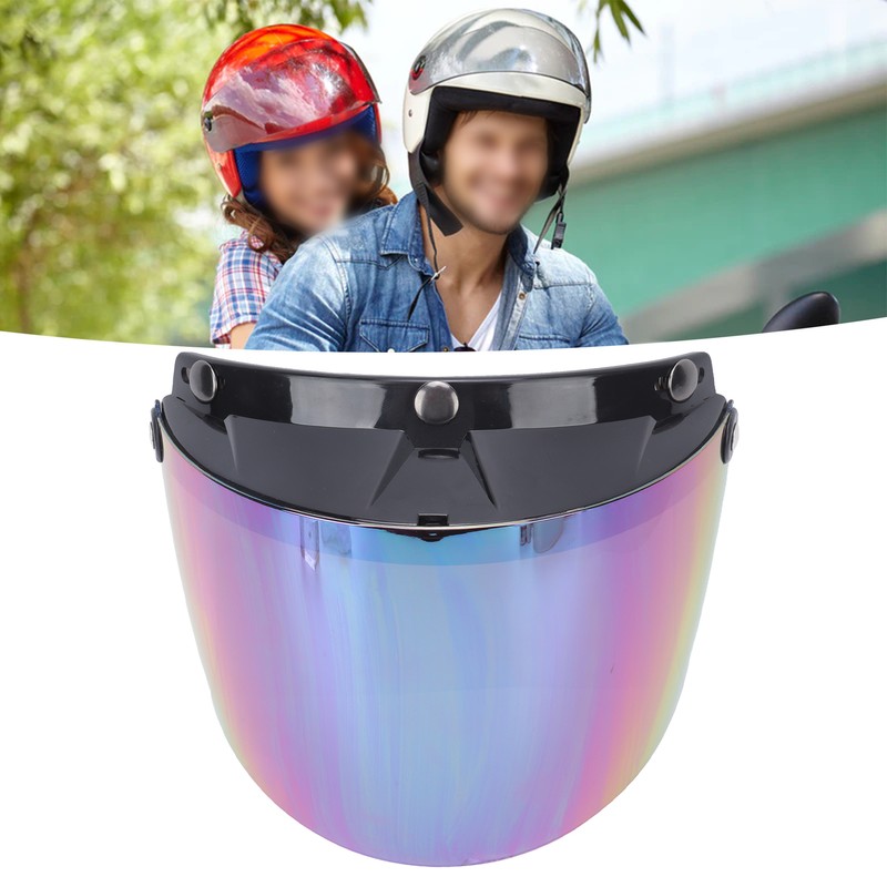 Motorcycle Helmet Lens Metal Button Removable UV Protection Adjustable Motorbike