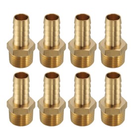 sourcing map Brass Barbed Fitting 1/2" NPT Male to 1/2" Hose ID for Home Brew Pipe Fitting Direct Thread Tower Connector Durable Construction