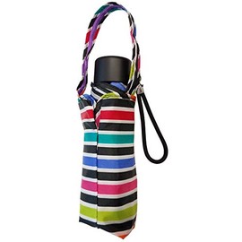 Totes Micro Mini Manual Umbrella, NeverWet technology, Purse Umbrella, Colorful Stripes, 38" arc Coverage