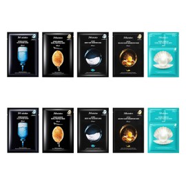 JM Solution Face Mask [10Pack] Hydrating Collagen Facial Masks - Pore Minimizer - Peel Off Sheets - Korean Beauty Skin Care - Moisturizing Sheet Pack