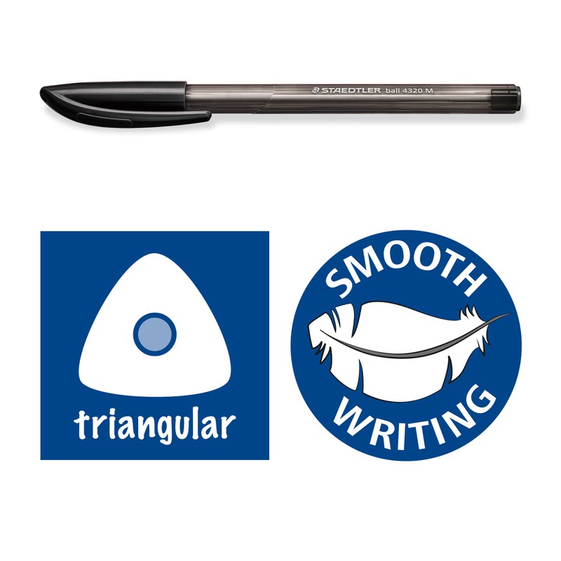 STAEDTLER 4320 M-9 Stick Rainbow Ballpoint Pen - Black (Box