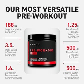 Kaged Polvo Deportivo Pre-entrenamiento para Hombres y Mujeres
