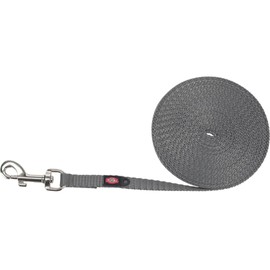 TRIXIE Recall Lead XS–S, 15 m 10 mm in Graphite - Long Dog Lead for Training and Outdoor - for Very Small to Small Dogs - 19802