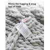 YnM Chunky Throw Blanket, Hand Knitted with Chenille Yarn, Skin