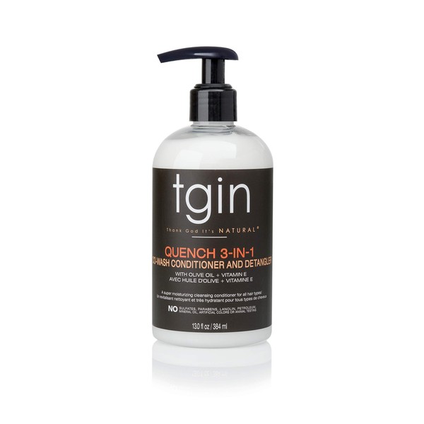 Tgin Quench 3 en 1 acondicionador y desenredador para cabello natural – cabello seco – cabello rizado – 13 oz
