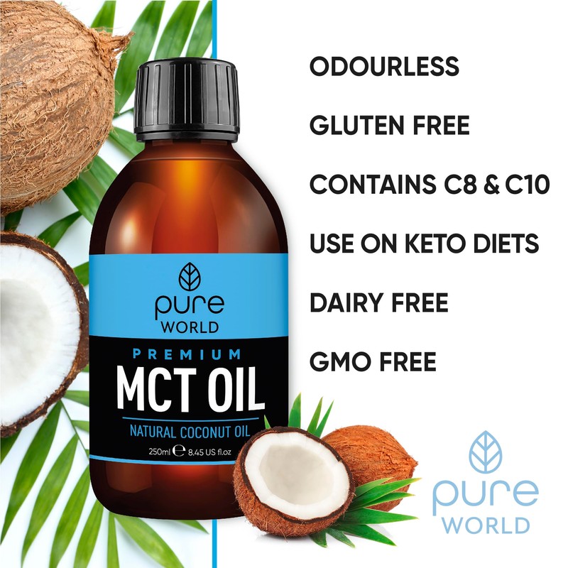 Pure World Natural MCT Coconut Oil 250ML 100% Pure and
