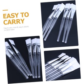 NOLITOY 24pcs Clear Crystal Rod Mask Brush Nylon Clay Mask Brush Facial Mask Applicator Tool Skin Friendly Durable for Home Salon