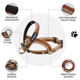 ANDA Gentle Leader Ultra-Light No-Pull Dog Headcollar: Adjustable, Breathable Comfort, Prevents Explosive Rushes, Ideal for Daily Use (Brown, Size 1)