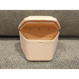 ATB Denture Bath Beige Tan Box Mouth Guard Dental Storage Container