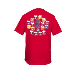 New World Graphics Mens SEC College Football Graphic T-Shirt - SEC Football Team Cooler Logos Design-Athletic Red-XXXL