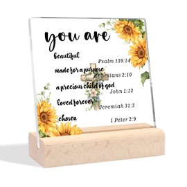Christian Gifts for Women Men, Religious Gifts for Women Inspirational Gifts Scripture Gifts Clear Desk Decorative Sign Christian Spiritual Baptism Gifts for Woman Man