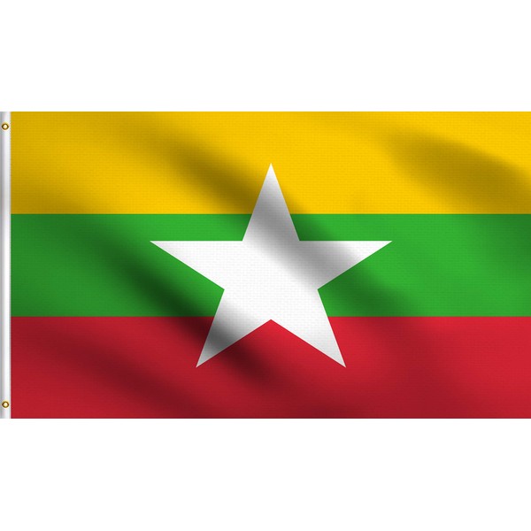 DMSE Burma Myanmar Flag 3X5Ft Foot 100% Polyester 100D Flag