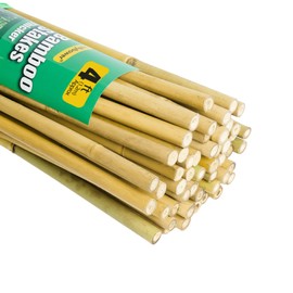 Jollybower 1/2" D 4 Feet Bamboo Stakes 50 Pack, Thicker Heavy-Duty Plant Stakes, Natural Garden Stakes for Bean, Tomato, Bean, Flowers,Trees Potted and Climbing Plant Support