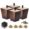 WUNMEI Wood Furniture Legs 3 inch Sofa Legs 4-Pack Square