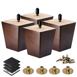 WUNMEI Wood Furniture Legs 3 inch Sofa Legs 4-Pack Square Couch Legs Replacement Legs for Recliner Armchairs Ottomans TV Tables Night Stands