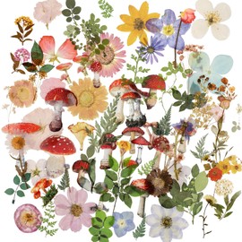 160 PCS Vintage Flower Stickers Plant Stickers Leaf and Mushroom Sticker for DIY Art Journals Scrapbook Planner Album Photo Decorations