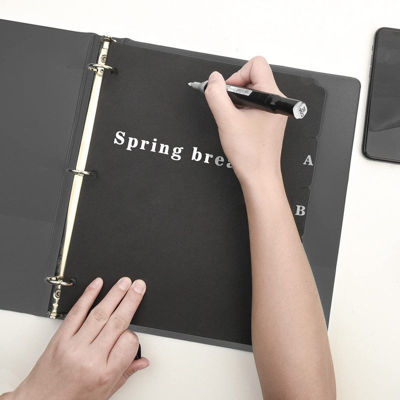 3 Ring Binder Dividers with 5-Tabs for Letter Size, 1/5