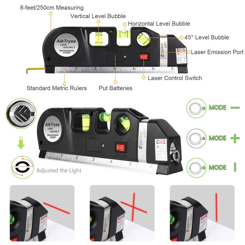 Laser Level Line Tool, Multipurpose Laser Level Kit Standard Cross