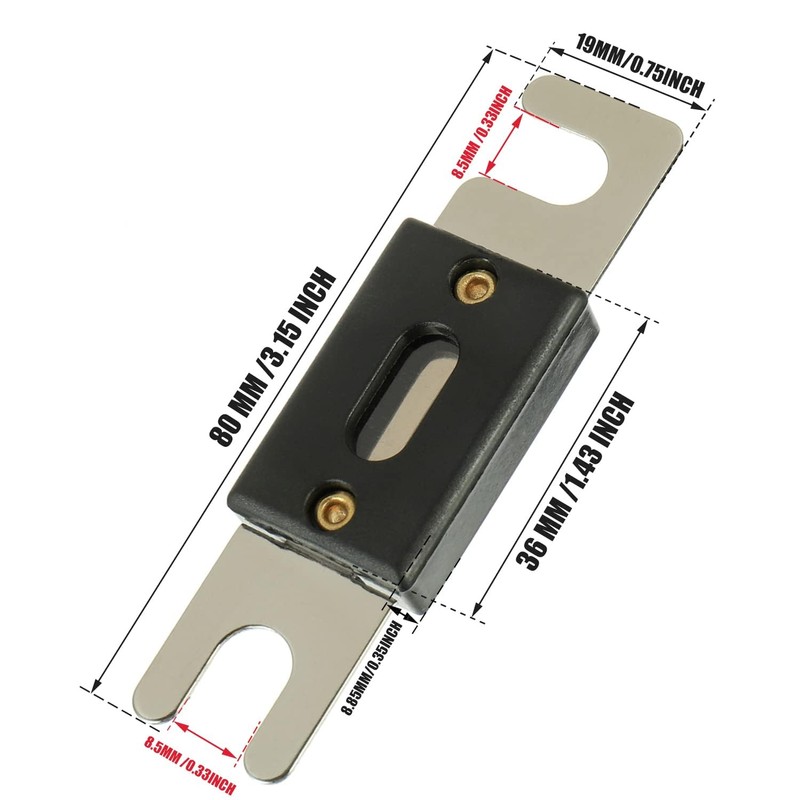 BOJACK 0/2/4 Gauge AWG in Line ANL Fuse Holder with