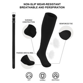 QBK 2T/3T/4T/5T Toddler Baseball Socks And Belt Youth Softball Tee Ball Combo Set for Boy Girl (1 Pairs of Socks & 1 Belt)(BLACK 8-10Y)