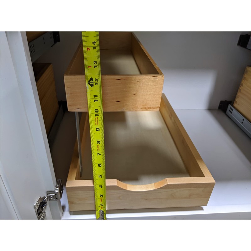 2 Tier Pull Out Organizer Shelf Sliding Drawer Storage for