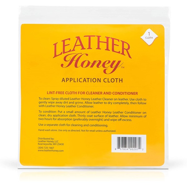 Leather Honey Leather Conditioner Lint-Free Application Cloth: Microfiber Cloth for Use with Leather Honey Leather Conditioner and Leather Cleaner, The Best Leather Care Products Since 1968