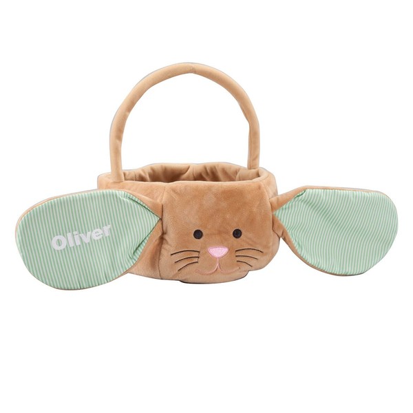 Miles Kimball Personalized Kids Easter Basket, Plush Brown Bunny with