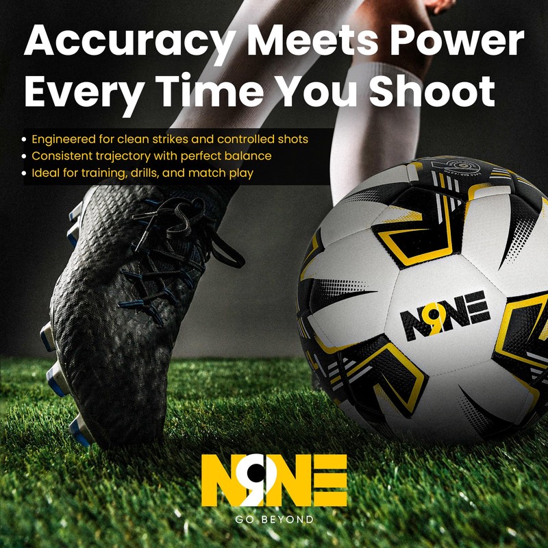 NINE Premium Quality Footballs Striker - Size 3, 4, 5