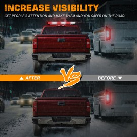 XRIDONSEN 28.4" 80 LED Roof Top Emergency Lights Red White Strobe Light Bar Firefighter Lights Warning Flashing Safety First Responder Lights w/Controller Magnetic Mount for Vehicles POV Fire Trucks