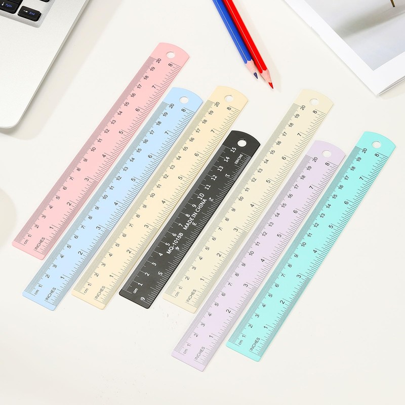 PATIKIL 15cm/6" Metal Ruler, 2 Pack Aluminum Alloy Rulers with