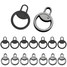 16 Pcs Zipper Pulls, Circle Zip Pull Replacement for Luggage Suitcases Bag Jacket Skirt, Metal Zipper Repair Kit(Black/Silver)