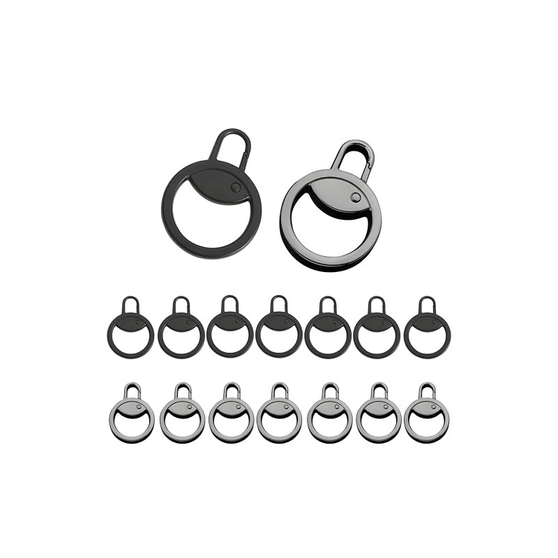 16 Pcs Zipper Pulls, Circle Zip Pull Replacement for Luggage