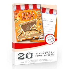 Olivia Samuel 20 x Pizza Party Invitations from Kids Pizza Invites - Ready to Write Postcard Style