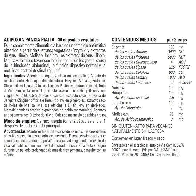 Naturando Adipoxan Pancia Piatta, Contrasta i Gonfiori Addominali e Favorisce