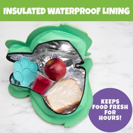 Insulated Kid's Lunch Box- Dinosaur - Lunchbox Tote Keeps Food Hot or Cold For Hours- Reusable Bag Fits Ice Packs, Nesting Bento Containers, Thermoses Easily- Back to School Fun for Boys & Girls