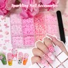3D Nail Charms and Gems Set,Nail Bows Charms and Small