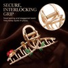Red Elegant Rose Metal Hair Claw Clips, Large Shark Clips
