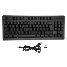 2.4G Wireless Keyboard 87 Keys RGB Backlight 1800mAh Battery Office Keyboard for Win 7 for Win 8 Black