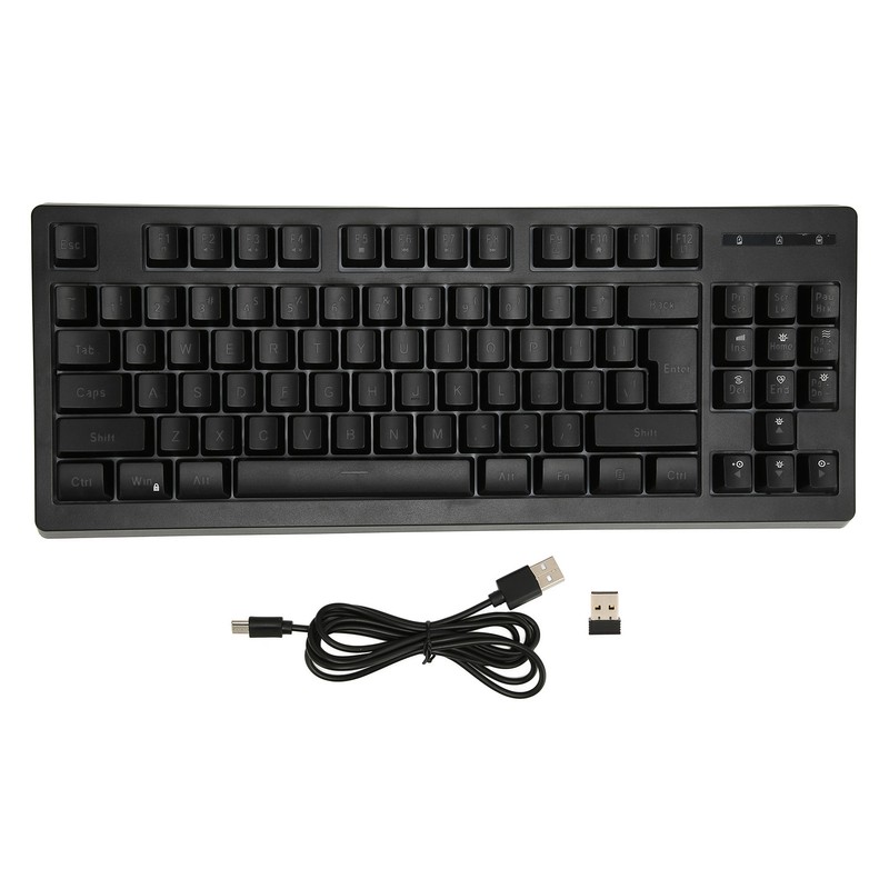 2.4G Wireless Keyboard 87 Keys RGB Backlight 1800mAh Battery Office