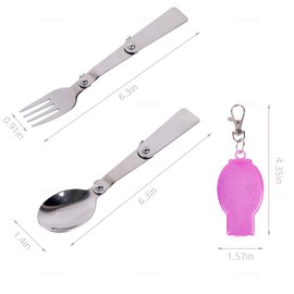 AUEAR, 12 Pack Foldable Forks and Spoons Set with Organizer Case Portable Folding Tableware for Travel Camping Outdoor Activities