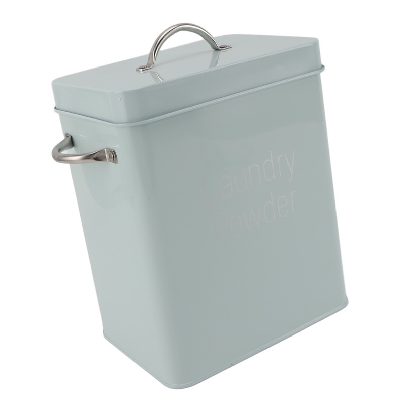 Metal Laundry Room Container with Dual Side Handles with Spoon