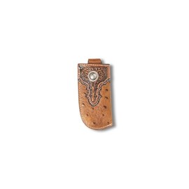 Ariat Veritical Knife Sheath Ostrich Print, Brown